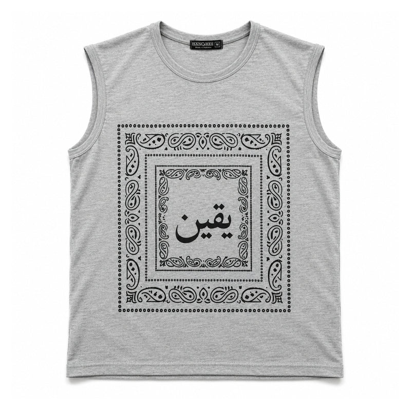Men's Bandana Graphic Sleeveless Tank Top - Light Gray