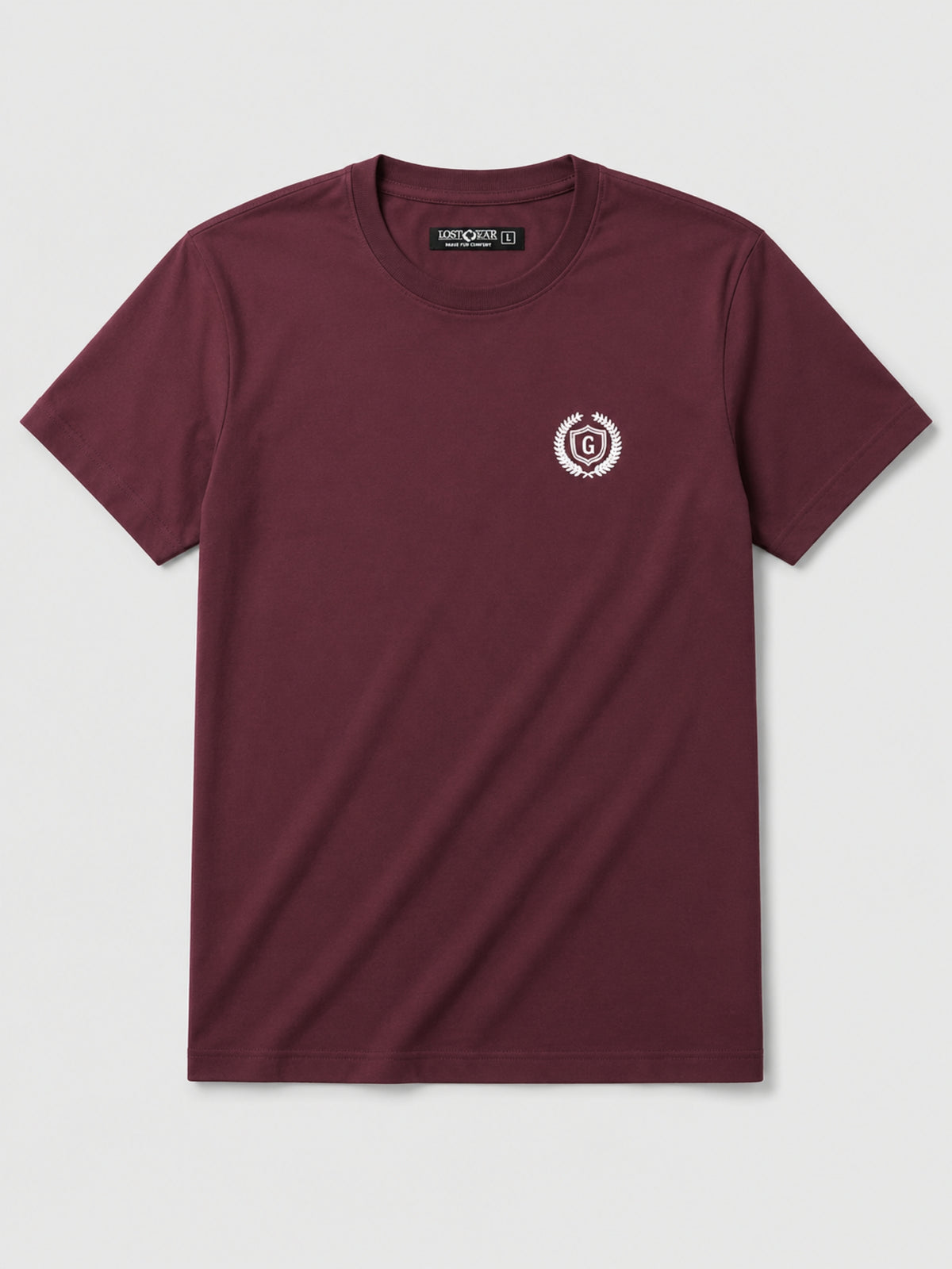 Men's Signature Emb. Round Neck Tee Shirt - Maroon