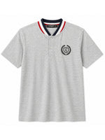 Men’s Signature Embroidered Contrast Neck Henley T-Shirt – Hyder Gray