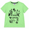 Girls’ Summer Flowers Graphic Printed T-Shirt – Light Green