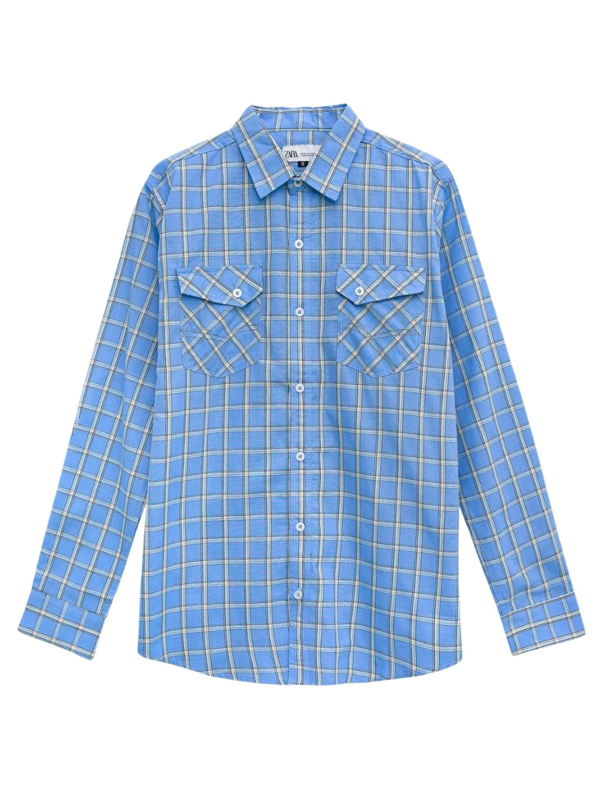 Men's Checkered Summers Casual Shirt - Sky Blue
