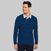Blue Strapper Full Sleeves Polo Shirt
