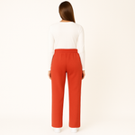HG Soft Terry Straight Trousers for Women With Center Seam – Orangy Red