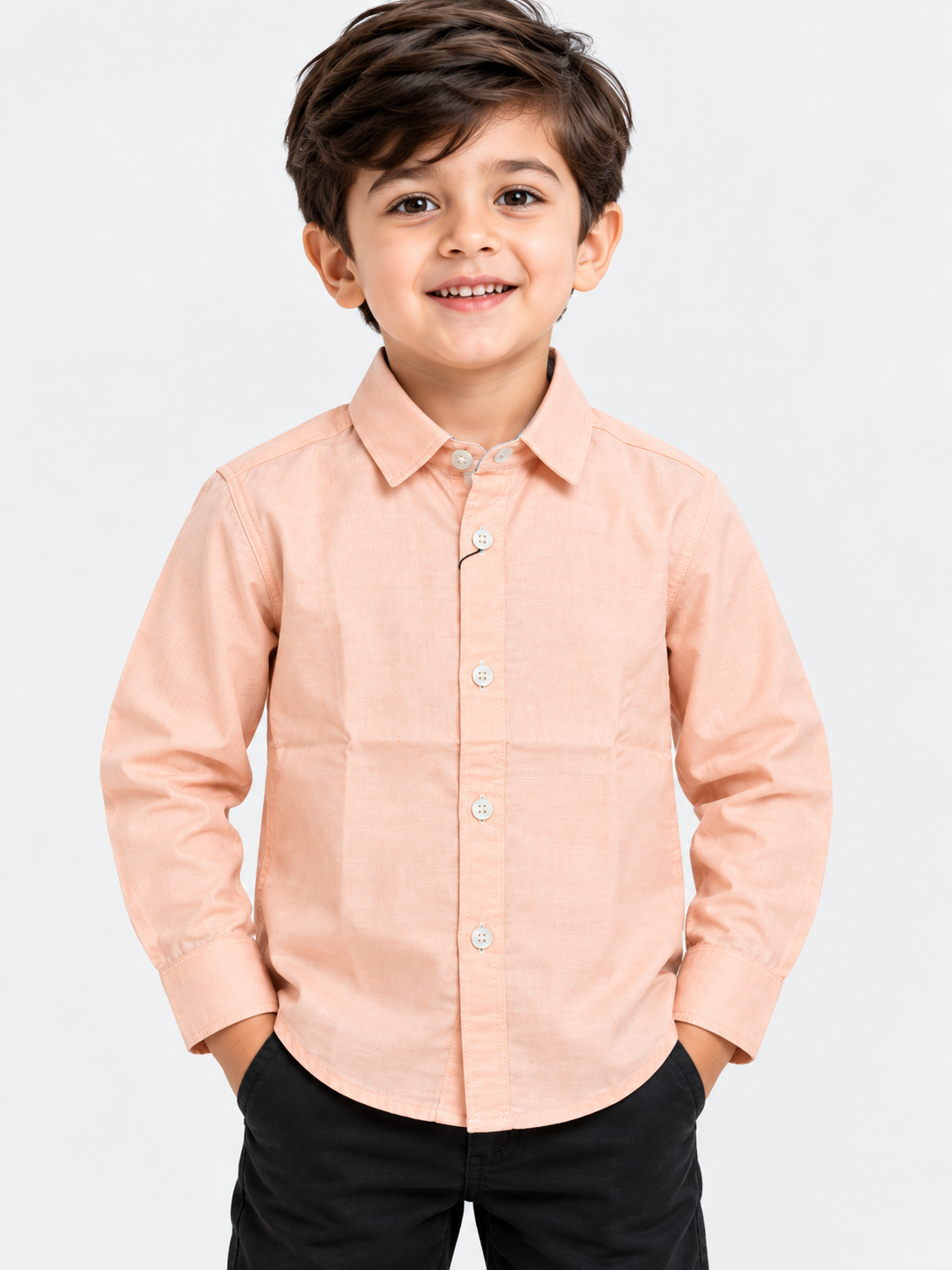 Boy's Plain Full Sleeves Casual Shirt