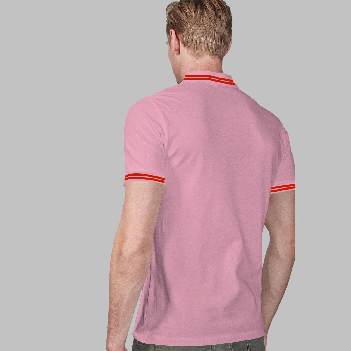 Branded Mens Solid Polo Shirt | Baby Pink