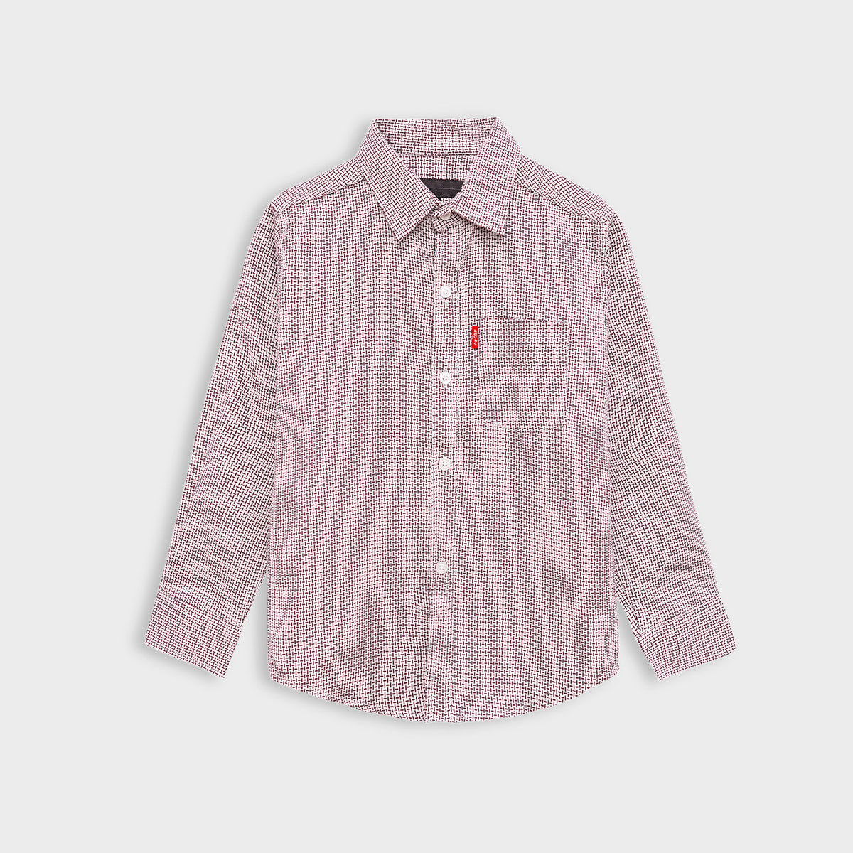 Smart Stylish Self Mehroon Casual Shirt For Boys