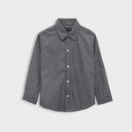 Boy's Geometric Pattern Full Sleeves Casual Shirt - Dark Gray