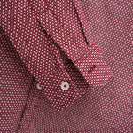 Rustic Red Full Sleeves Dotted Casual Shirt For Boys