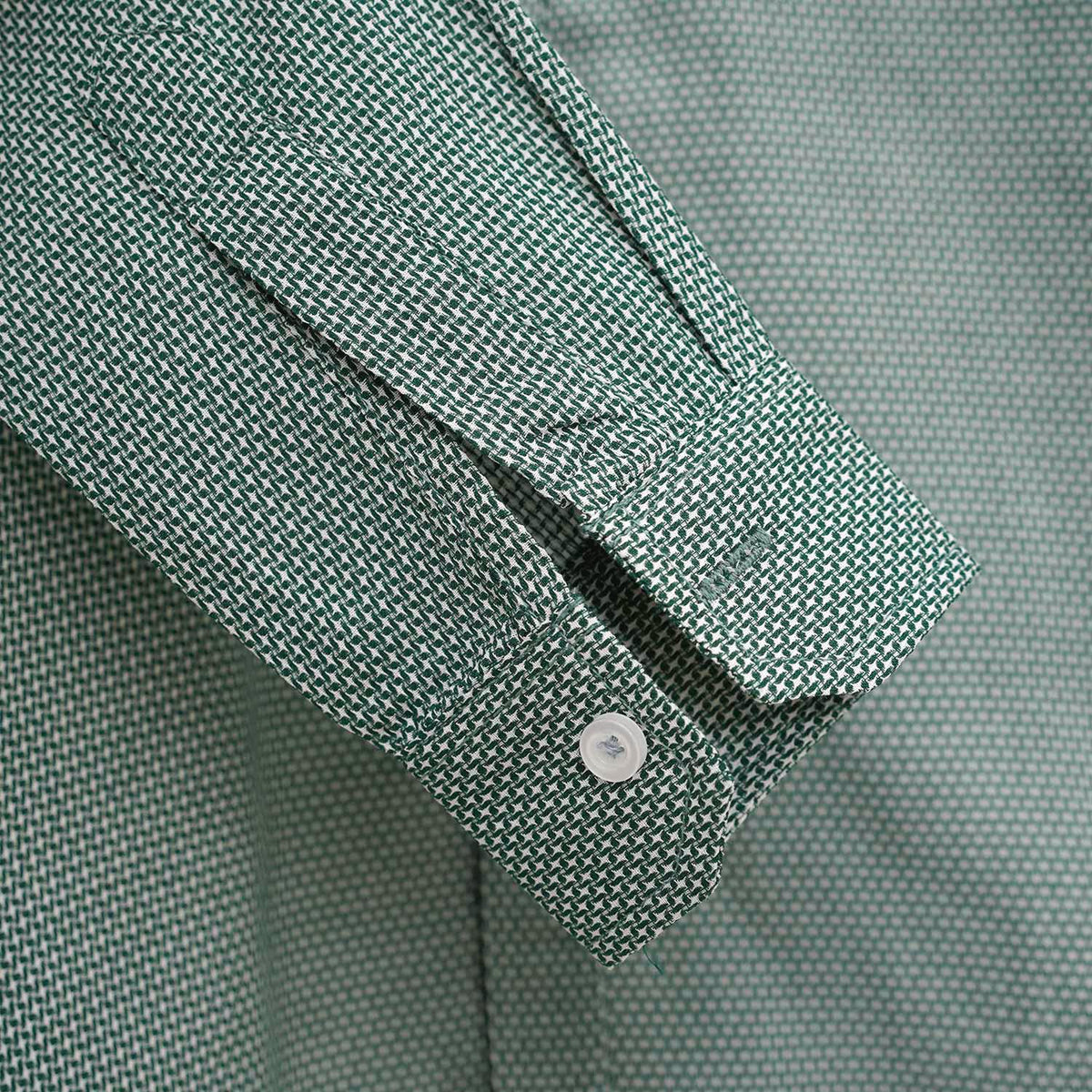 Boy's Self Pattern Full Sleeves Casual Shirt - Green