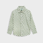Boy's Polka Dots Printed Casual Shirt - Green
