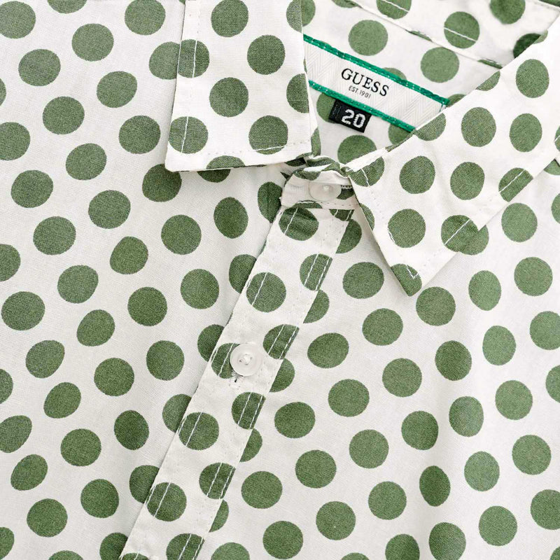 Boy's Polka Dots Printed Casual Shirt - Green