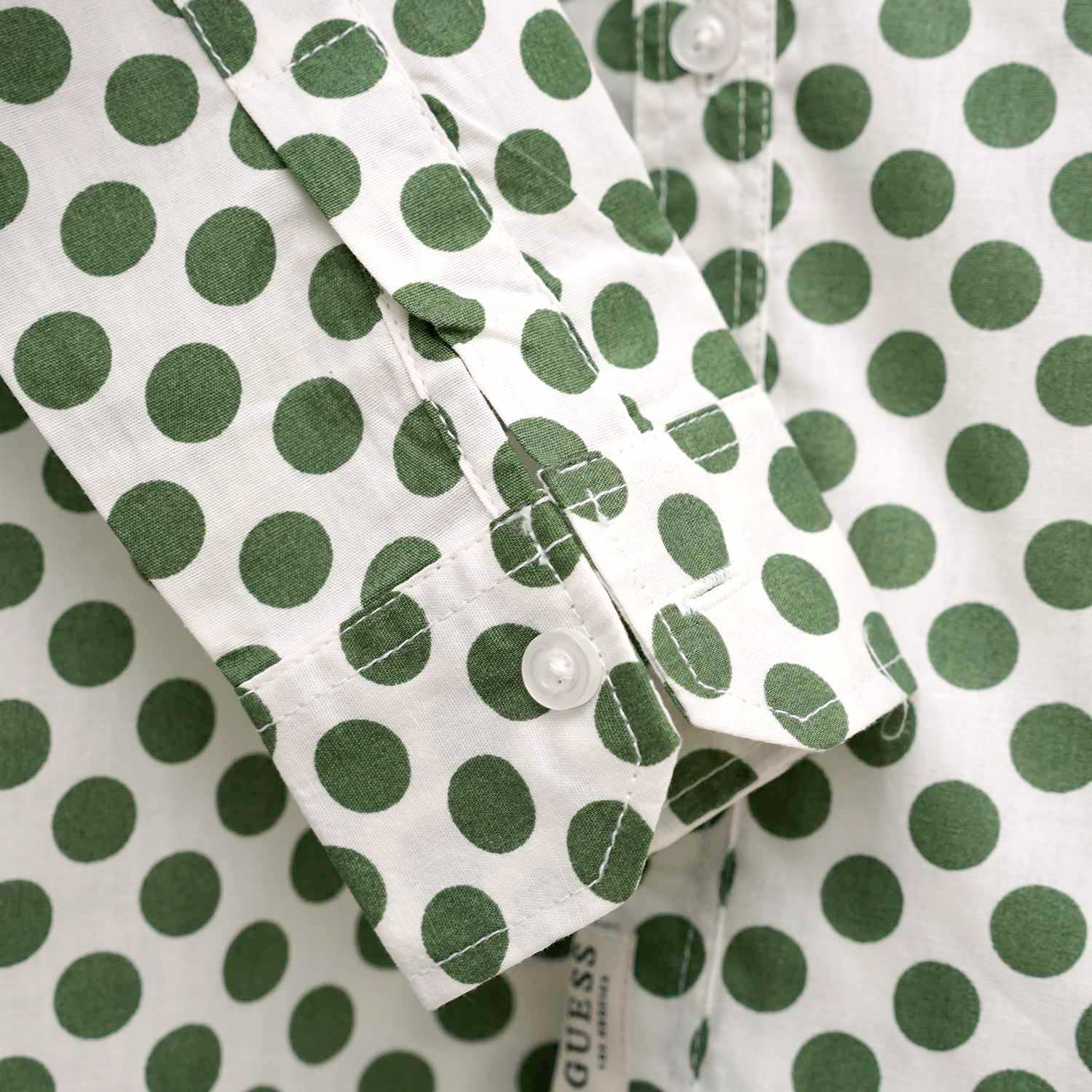 Boy's Green Polka Dots Printed Casual Shirt