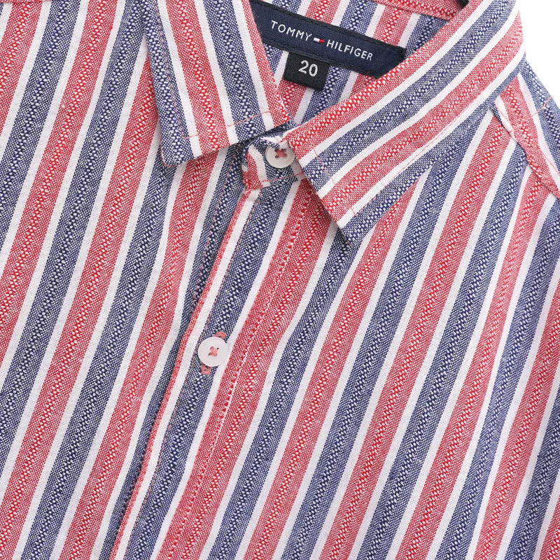 Exclusive Boy's Multicolor Lining Casual Shirt - Red