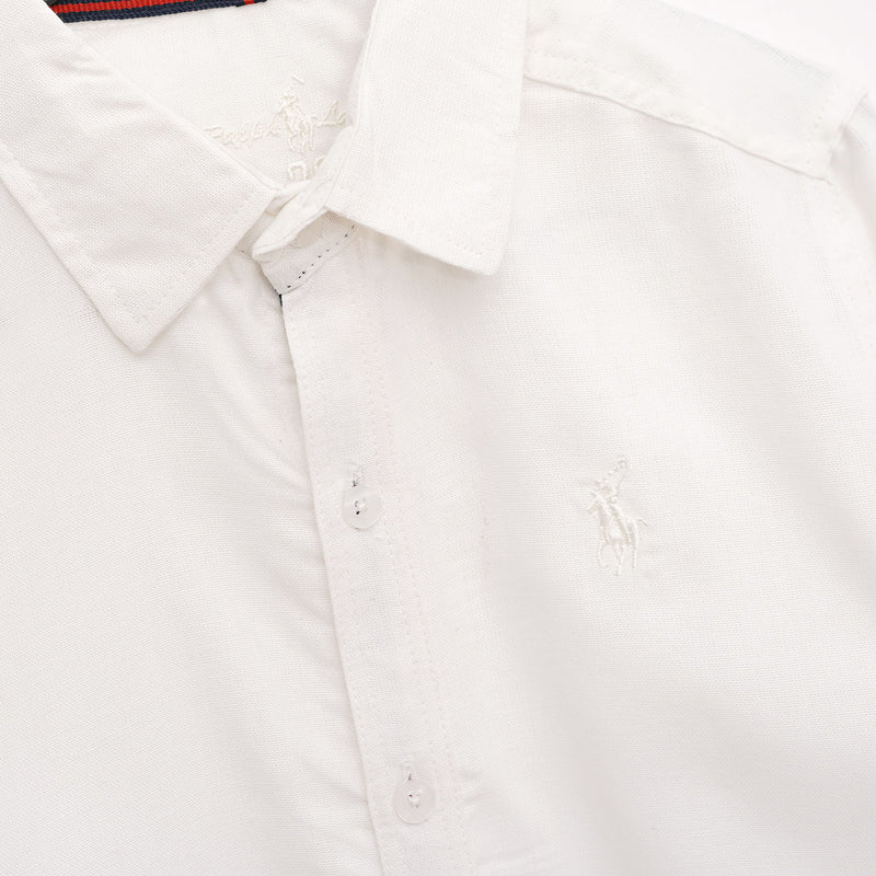 Boy's Classic White Full Sleeves Casual Shirt