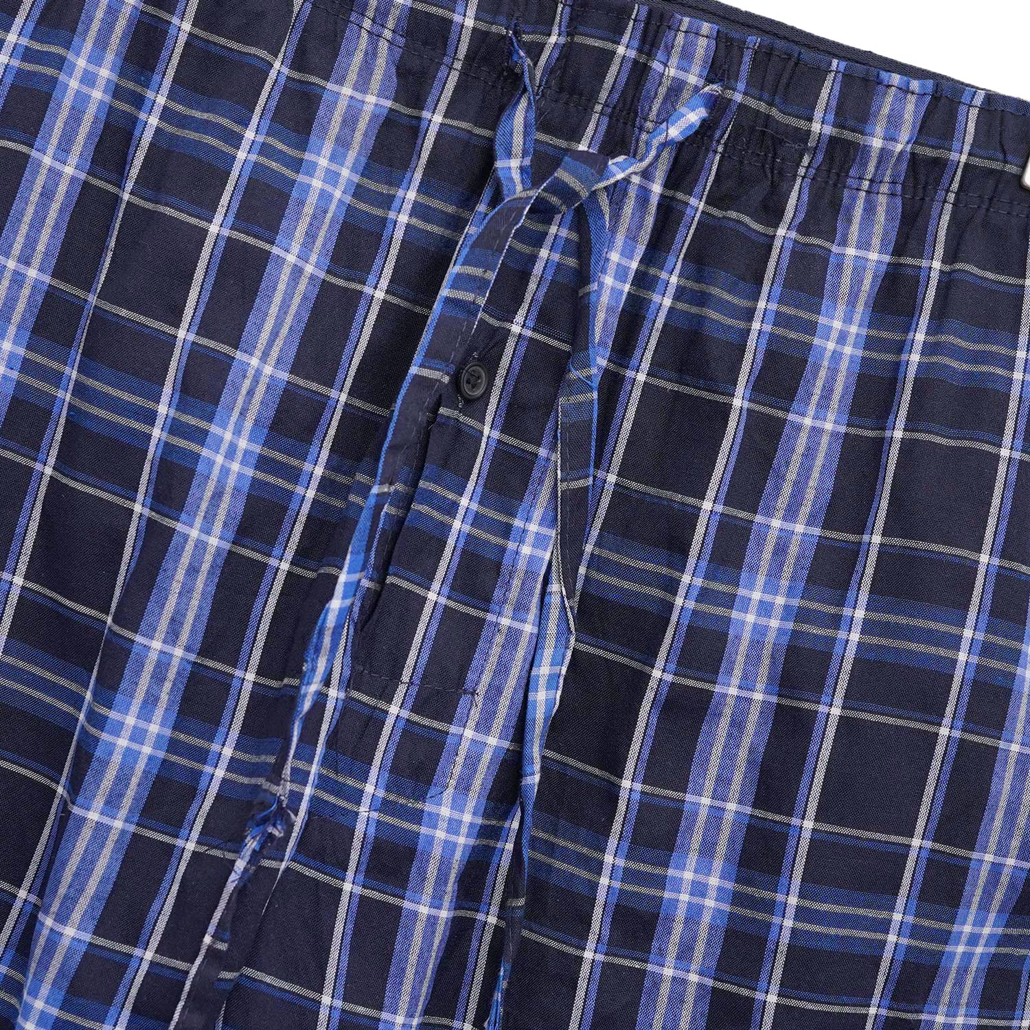 HG Exclusive Men's Cotton Check Style Summers Trouser - Navy