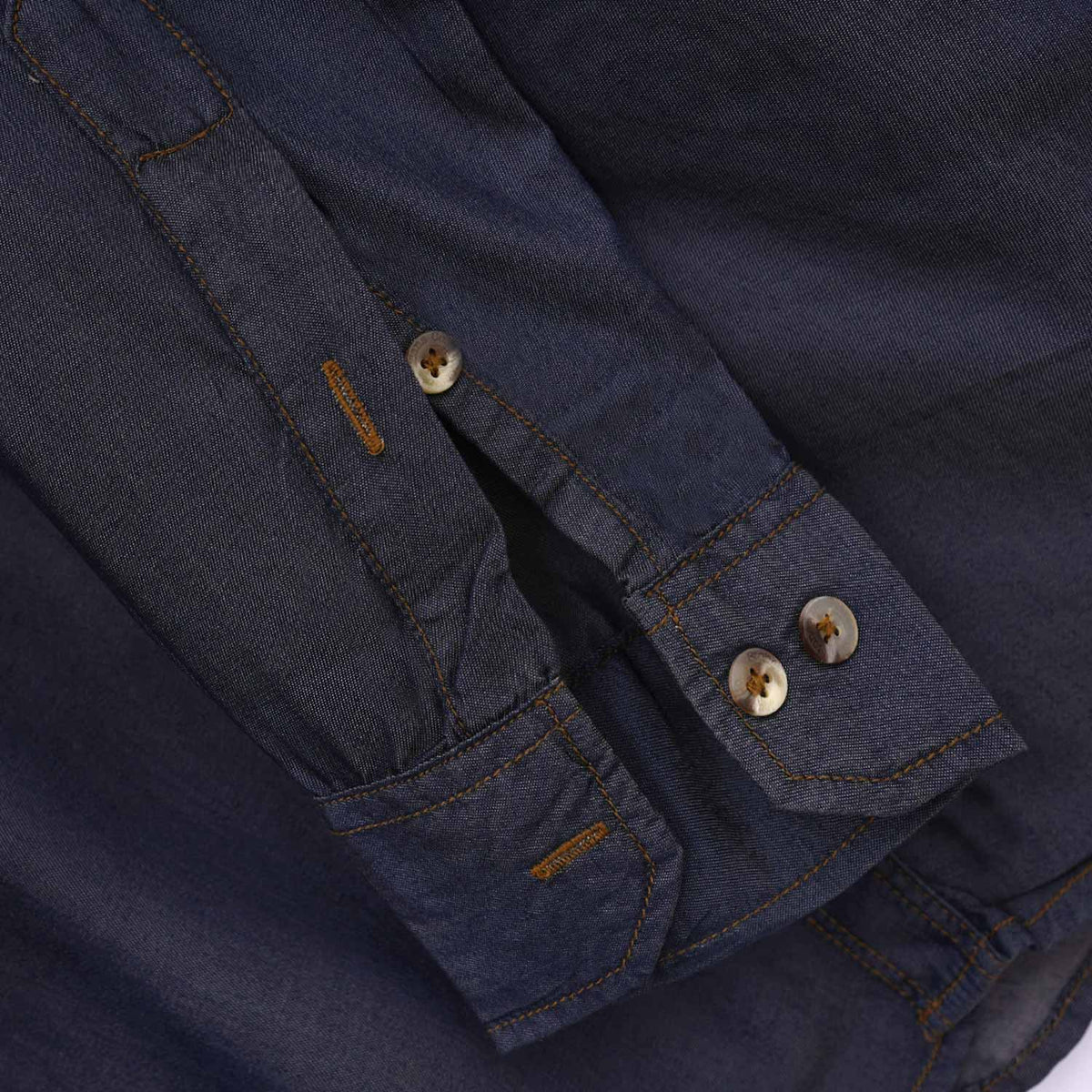 Men's Light Denim Summer Casual Shirt - Navy