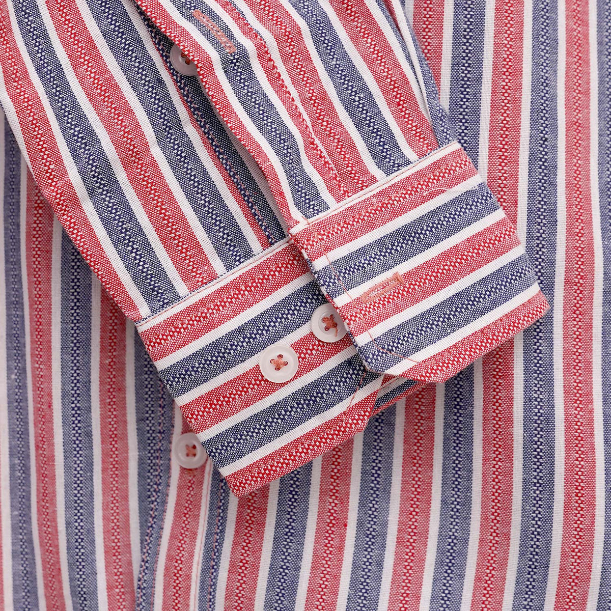 Men's Urban Stripped Smart Casual Shirt - Red