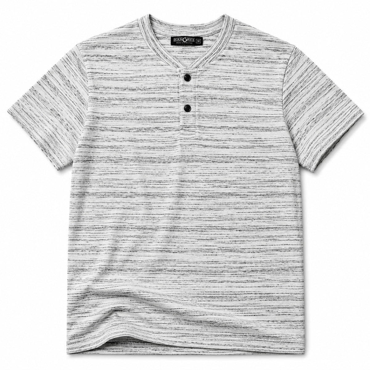 Men's Exclusive Melange Henley T-Shirt - White