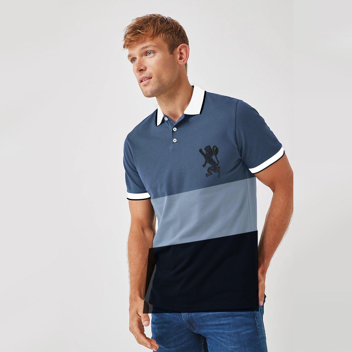 TIPPING COLLAR THREE PANEL EXCUTIVE POLO SHIRT