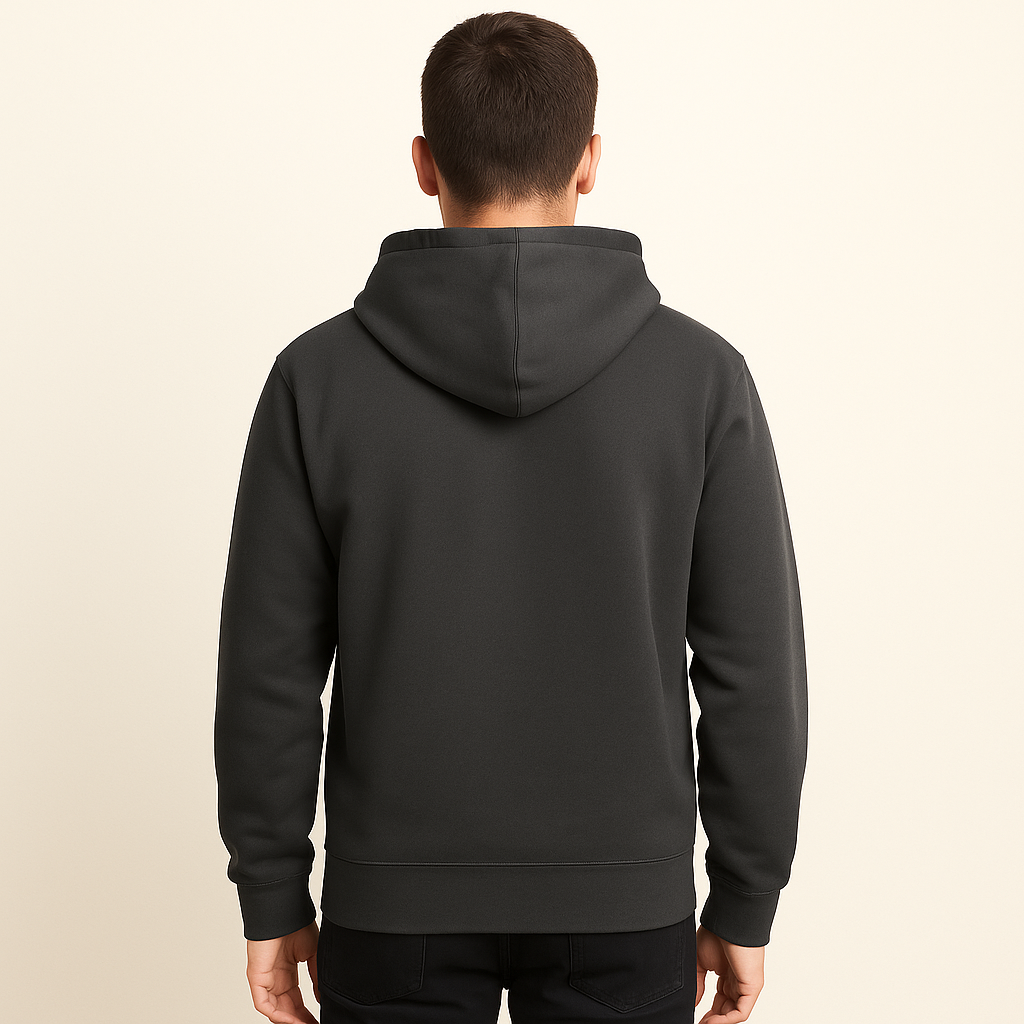 SIGNATURE PRINTED PULL OVER FLEECE HOODIE - GunMetal Gray