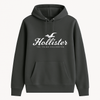 SIGNATURE PRINTED PULL OVER FLEECE HOODIE - GunMetal Gray