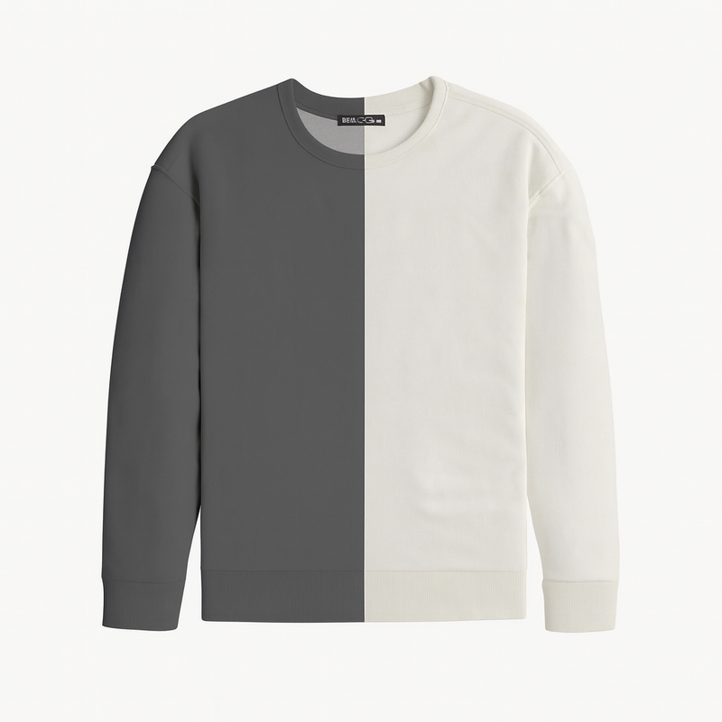 HG Contrast Terry Sweatshirt - Gunmetal Gray & Off White (Minor Fault)