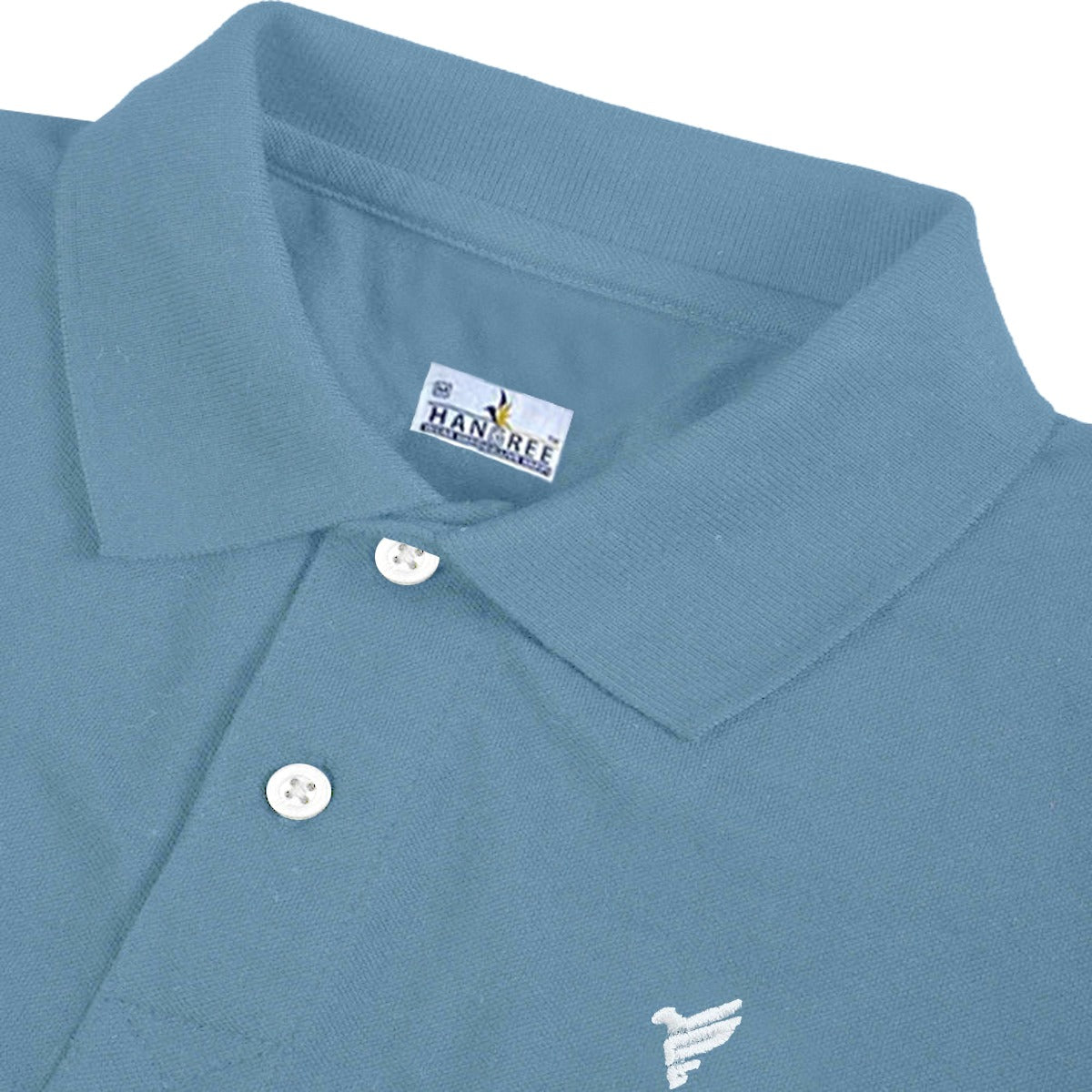 Metallic Blue Plain Polo For Men's