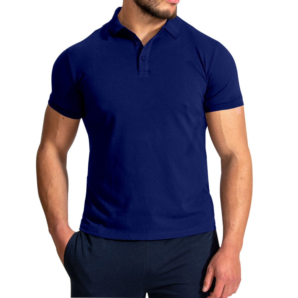 Navy Plain Polo Shirt Regular Fit