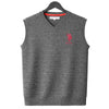 Mens Rib Knitted Sleeveless Sweater - Charcoal Gray