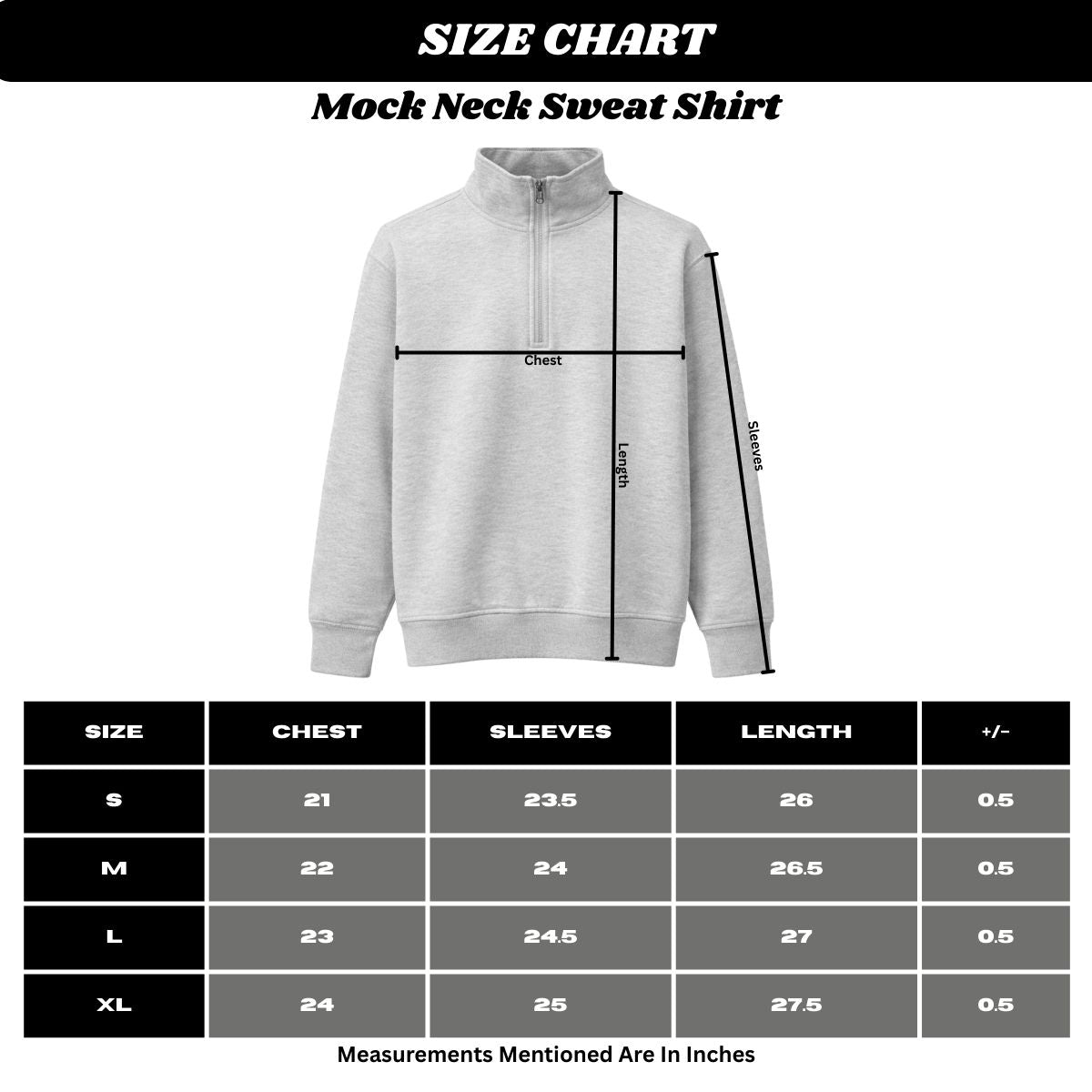 Mens Mock Neck Fleece Zipper Sweat Shirt - Light Gray