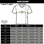 Men's Graphic Printed V Neck Tee Shirt - Charcoal Blue