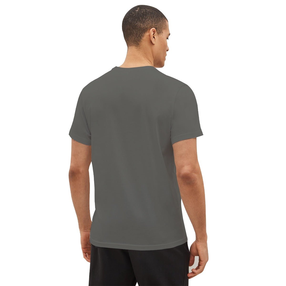 ROUND NECK "STAY ON TRACK" PRINTED TEE SHIRT