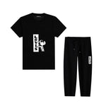 Boy's Printed Summers Track Suit - Black