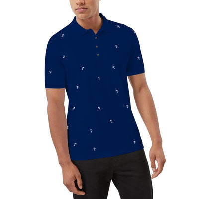 HG Executive Printed Navy Polo Shirt