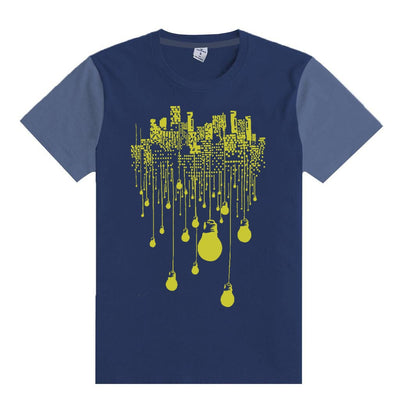 Branded Contrast Sleeves Exclusive Printed Tee Shirt