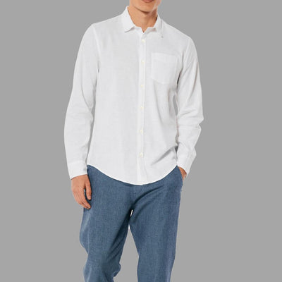 PLAIN EGG WHITE FRENCH COLLAR SEMI CASUAL SHIRT