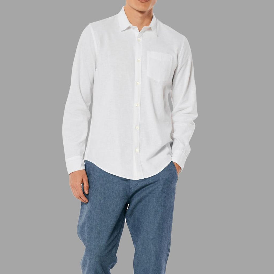 PLAIN EGG WHITE FRENCH COLLAR SEMI CASUAL SHIRT