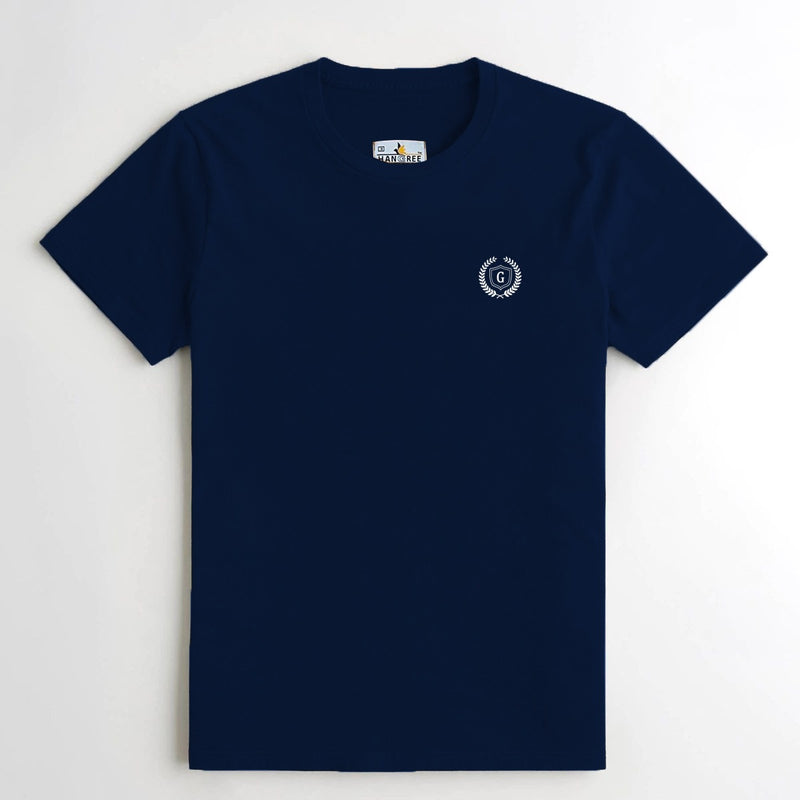 Men's Signature Emb. Round Neck Tee Shirt - Navy