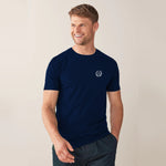 Men's Signature Emb. Round Neck Tee Shirt - Navy
