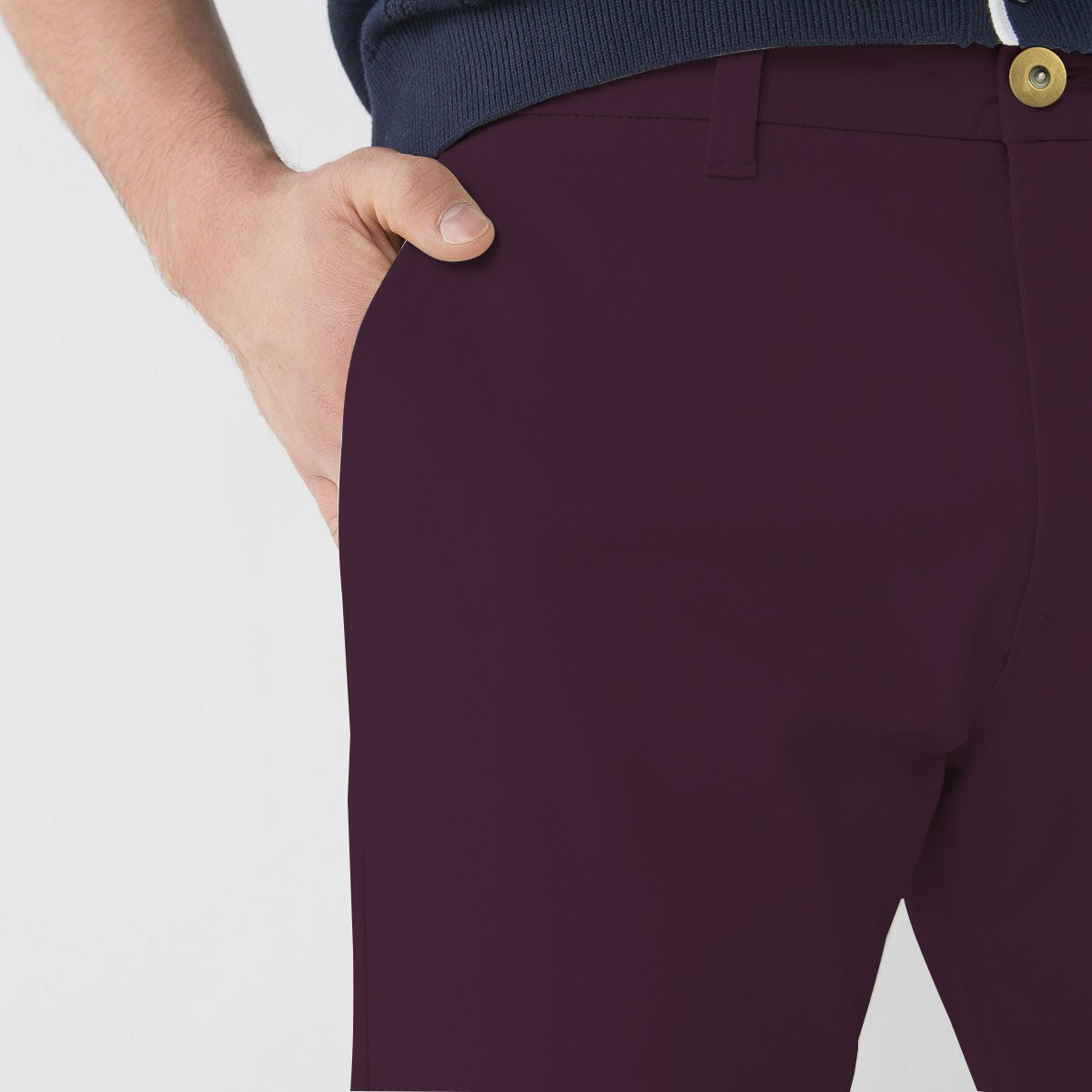 BRANDED BURGUNDY NARROW COTTON PANT