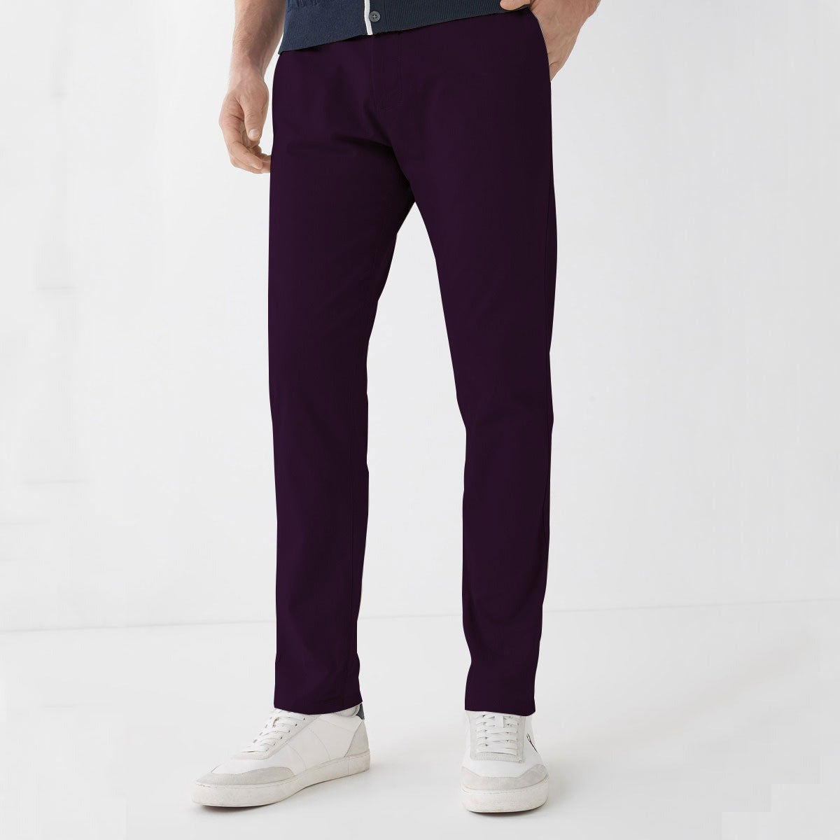 Branded Maroon NARROW COTTON PANT