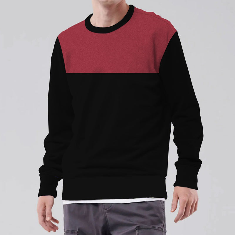 HG Combo Fleece Sweat Shirt - Red Black