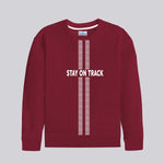 HG "STAY ON TRACK" Printed Premium Sweat Shirt - Maroon