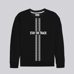 HG "STAY ON TRACK" Printed Premium Sweat Shirt - Black