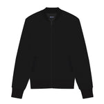 Hangree Solid Fleece Bomber Zipper Jacket - Black