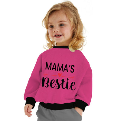 Girls "MAMA's BESTIE" Printed Fleece Sweat Shirt