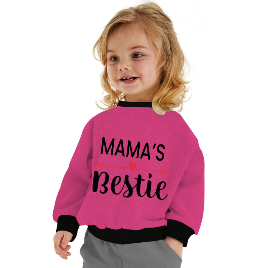 Girls "MAMA's BESTIE" Printed Fleece Sweat Shirt