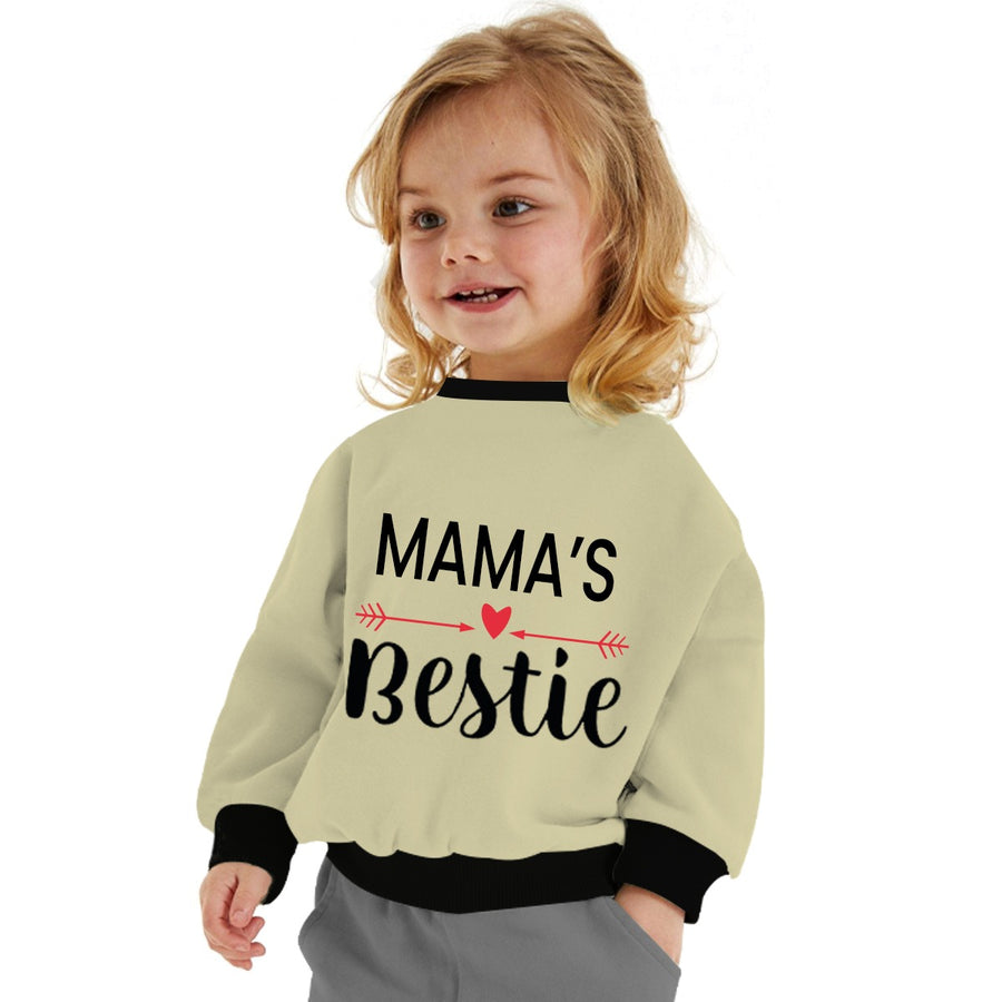 Girls "MAMA's BESTIE" Printed Fleece Sweat Shirt