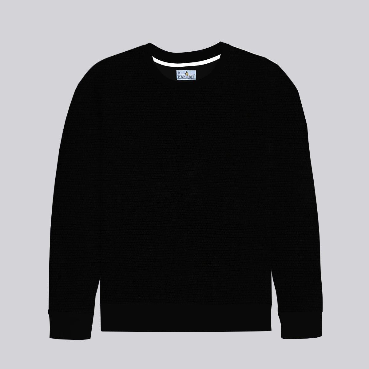 Premium Self Textured Fleece Sweat Shirt - Black