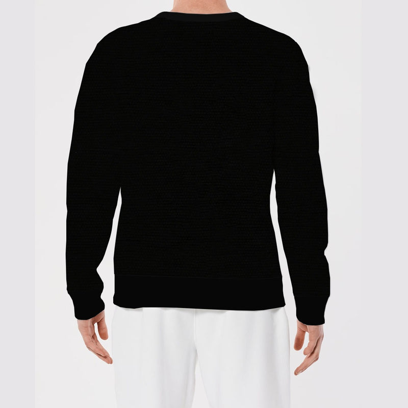 Premium Self Textured Fleece Sweat Shirt - Black